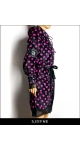 Elegancki szlafrok damski czarno różowy z kapturem i siateczką Sjofne oryginalne szlafroki  Sklep internetowy